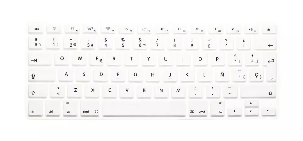 100 шт./лот Защита клавиатуры для Macbook Pro 13," 15,4" и 1" версия ЕС с испанским языком печати, принимаем разные цвета - Цвет: Белый