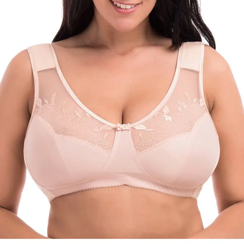 34 36 38 40 42 44 B C D DD DDD E Women Unlined Floral Embroibered Ultra Thin Wireless Full