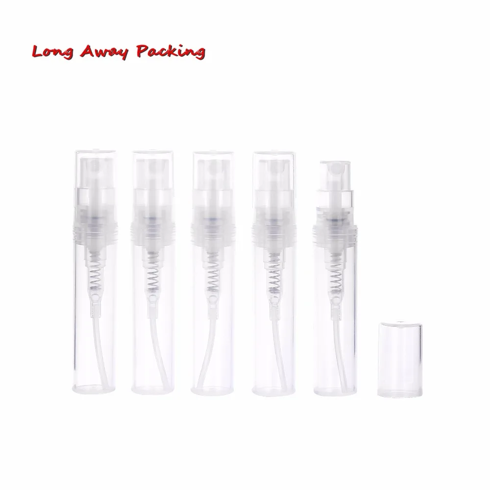 

Long Away Packing Mini Refillable Portable Sample Perfume Bottle Spray Atomizer Bottles Cosmetic Packaging Storage Container 2ml