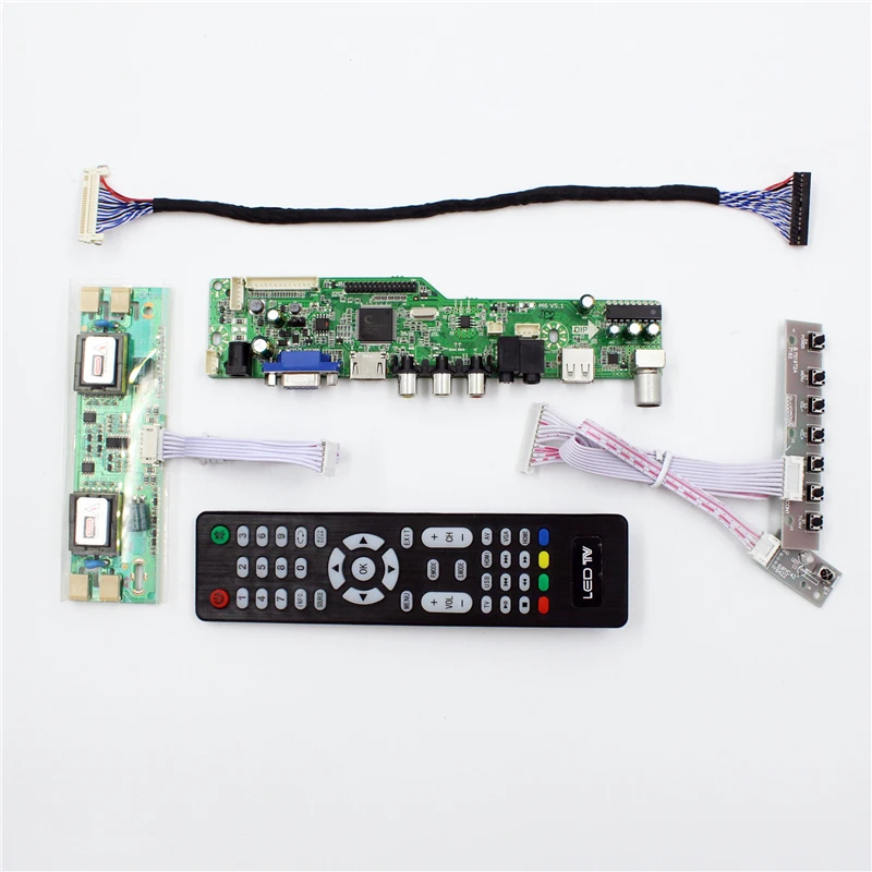 

ЖК-дисплей ТВ плата контроллера с ТВ AV VGA Аудио USB HDMI порт подключения типа c: совместим для 20 дюймов 4 с холодным катодом (CCFL) ЖК-дисплей панель 1600x900 LM200WD1-TLA1 M200O1-L01