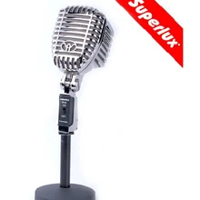 Superlux wh5 классический супер-кардиоидный динамический вокальный микрофон Ретро Зеркало для микрофона Chrome Настольный штатив как подарок