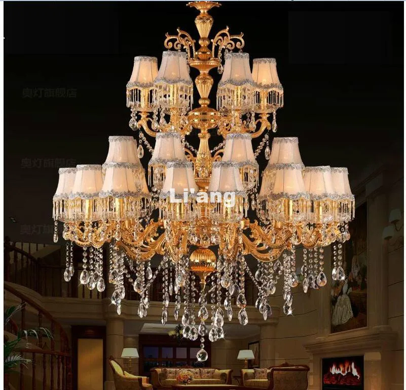 European Golden D108cm 30L Wholesale Modern Clear Golden K9 Crystal