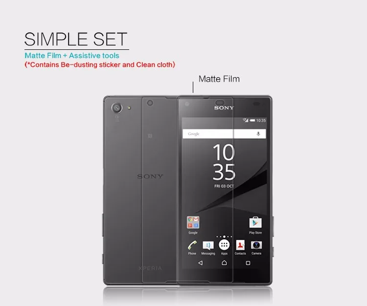 Nillkin Matte антибликовым покрытием anti scratch Экран протектор Плёнки для Sony Xperia Z5 Compact/e5803/J5 компактный матовый защитный Плёнки