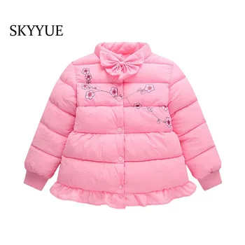 

Cotton Infant Baby Clothes Flower Girls Down 2019 New Autumn Winter O-neck Kids Parkas for Girl Warm Outwear Children Clothing