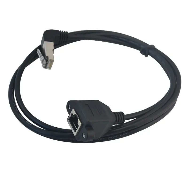 Danspeed RJ45 мужского и женского пола 90 градусов вверх сбитый угол шнур Вилки Ethernet LAN