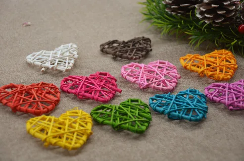 Colorful rattan ball heart string curtain flower arranging decoration 8cm | Дом и сад