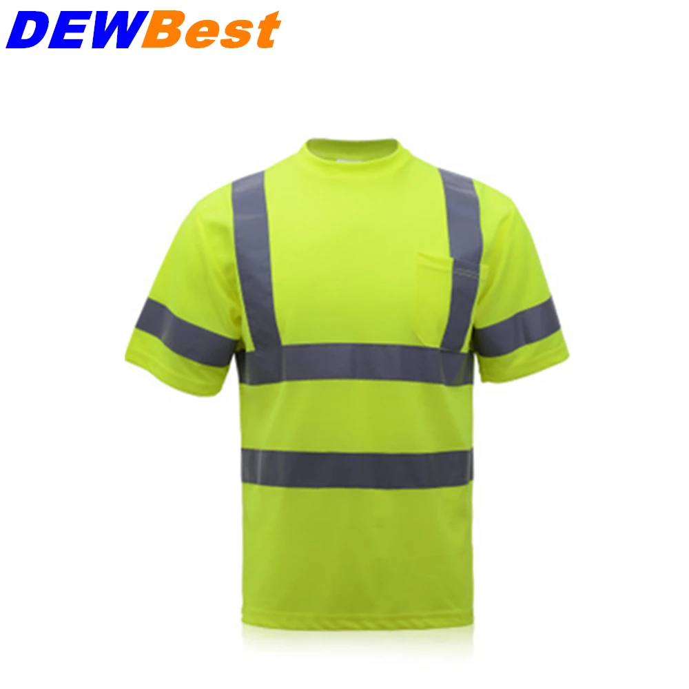 Summer High visibility safety work shirt breathable work clothes safety reflective t shirt