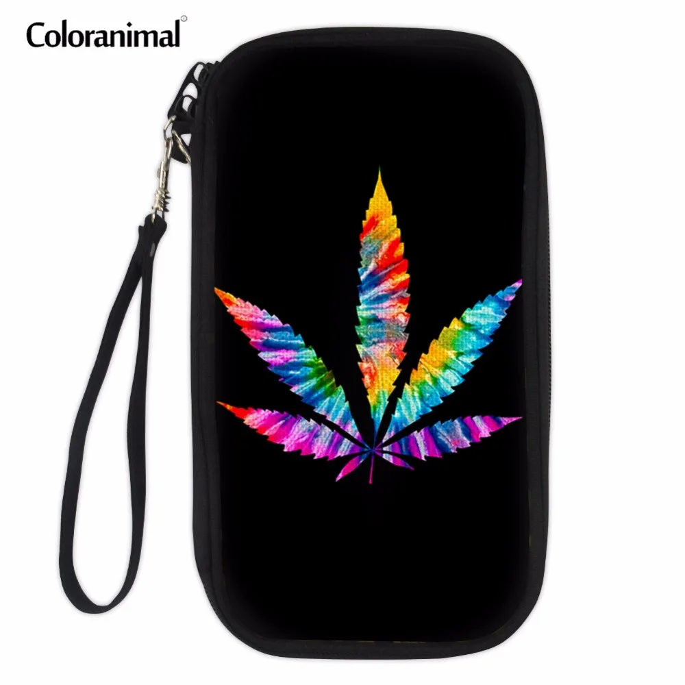 Coloranimal Simple Stylish Men Women Passport Wallet 3D font b Big b font Maple Leaf Print