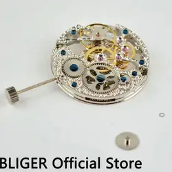 Bliger Высокое качество 17 Jewels серебристый стенты 6497 движение Механическая Рука обмотки часы o5