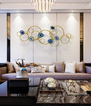 

Living Room Dining Room Metal Wall Decoration Pendant Bedroom Round Hanging Modern Porch Wall Decoration