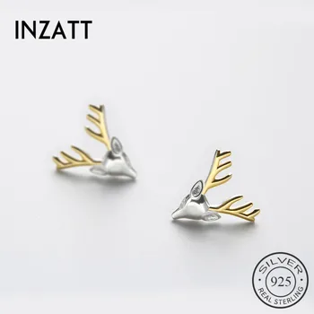 

INZATT Trendy Real 925 Sterling Silver Cute Deer Stud Earrings For Women Birthday Party Fine Jewelry Accessories Brincos Gift