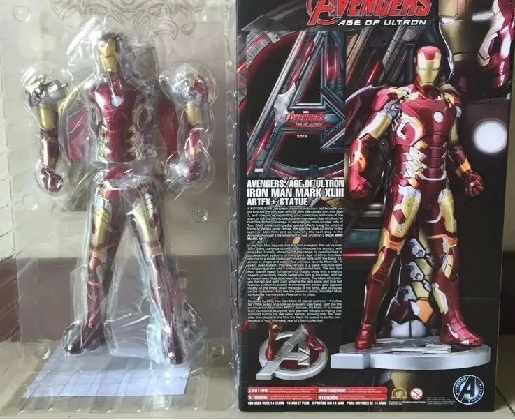 

Iron Man 30cm 1pcs PVC Figure The Avenger Iron Man MK43 Marvel Light Action Anime Figures Kids Gifts Toys