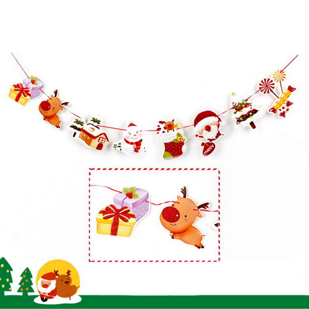 Рождественские баннеры, декоративные носки с изображением снеговика Санта-Клауса, вечерние баннеры с изображением рождественской елки