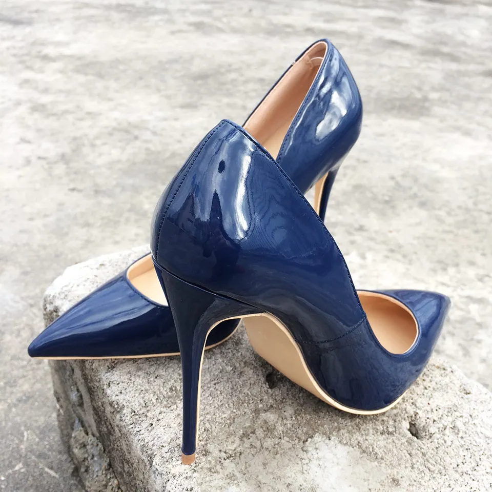 navy blue patent shoes ladies