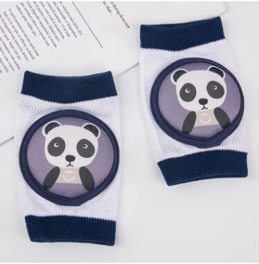 Navy Panda Новые модные гетры для малышей, наколенники для ползания, защитные Нескользящие гетры для прогулок с рисунком животных, защита от локтя - Цвет: Navy Panda