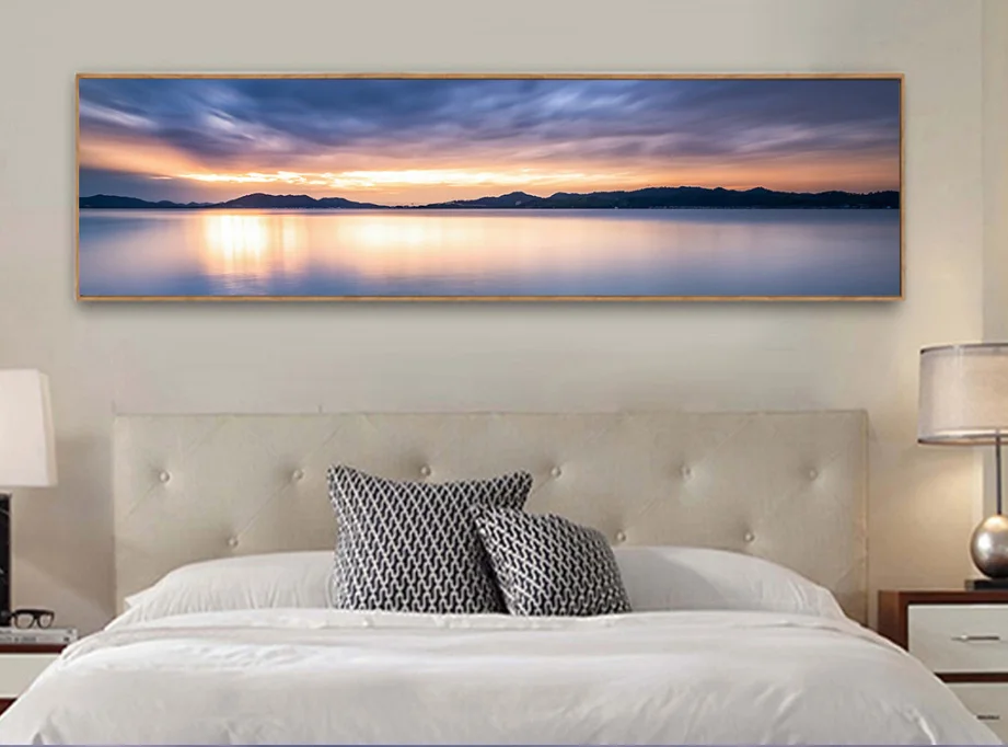 Modern minimalist landscape aesthetic fashion bed decorative painting | Дом и сад