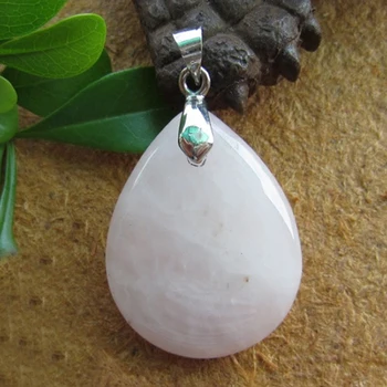 

10PCs/Lot Zinc Alloy Teardrop silver color plated natural 36x21mm Hole:Approx 3mm Quartz Pendant