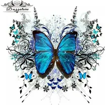 Diamond painting cross stitch diamond embroidery full square diamond mosaic paintings blue butterfly christmas decoration gift dazzle butterfly prints diamond paintings