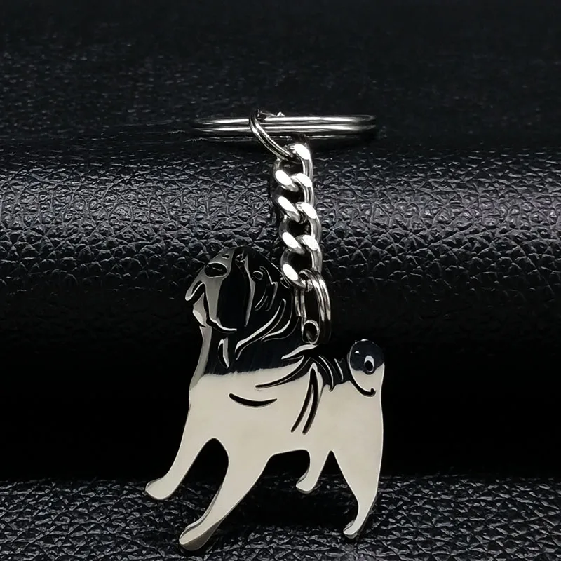 

2019 Fashion New Afghan Hound Stainless Steel Key Ring for Women Silver Color Keychain Jewelry Christmas Gift porte clef K77273