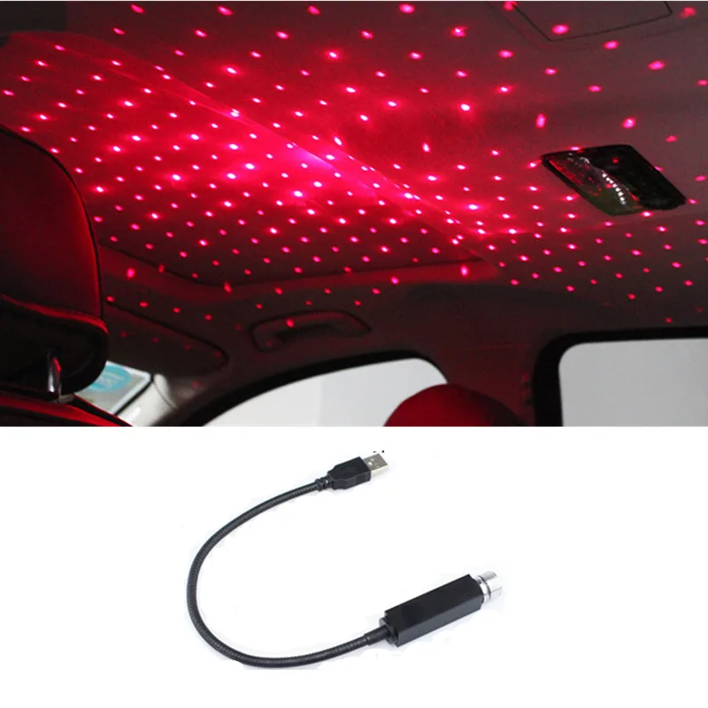 Регулируемый декоративный USB для салона автомобиля светодиодный мини светодиод