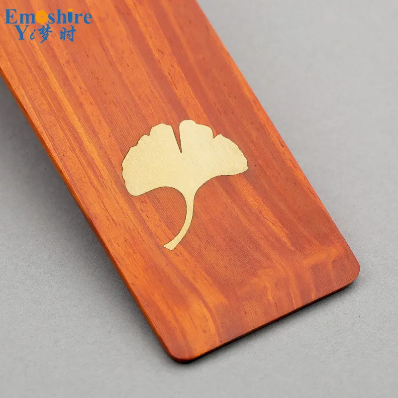 Emoshire Mahogany inlaid copper double bookmark Tan Violet Tan to bookmarks Classical Chinese gift creative custom lettering (4)