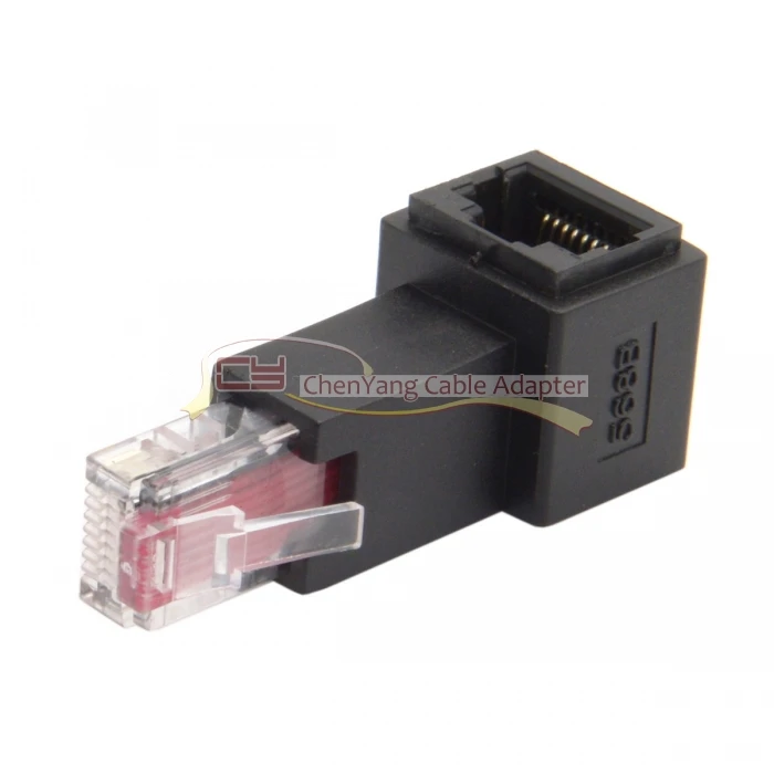 Xiwai Left Angled 90 Degree 8P8C FTP STP UTP Cat 5e Male to Female Lan Ethernet Network Extension Adapter