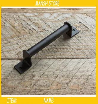 

Iron Door Handle Industry Style Metal Black Handle Retro Gate Handle American Countryside Free Shipping