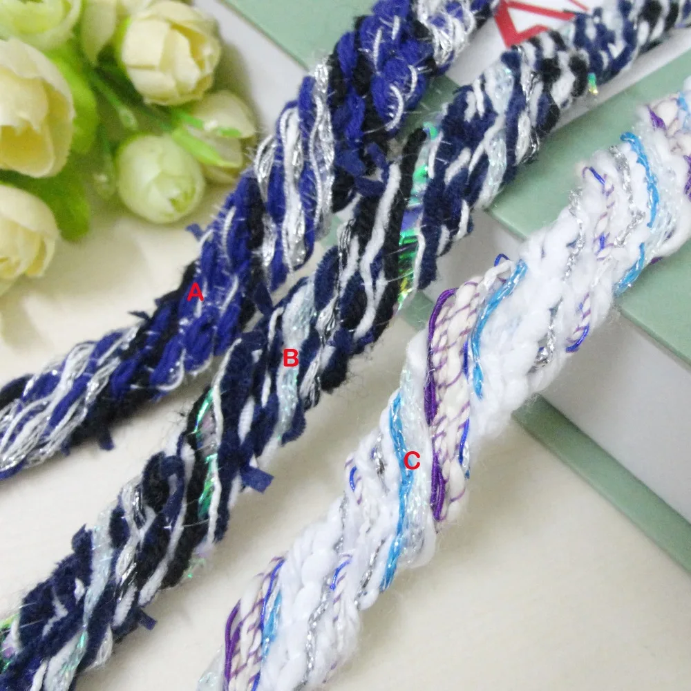 5 yard 1.8 2cm woolen yarn hand knitted braided coat jacket edging