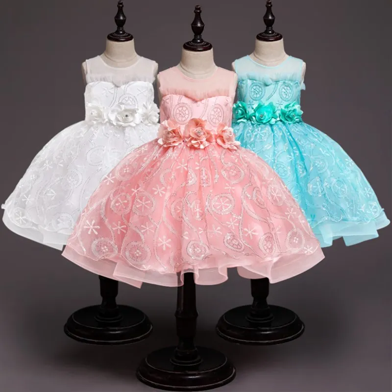 

Children Wedding Party Kids Dresses for Girls Embroidery Flower Girls Baby Girls Clothes Formal Kids Christmas Party Vestidos