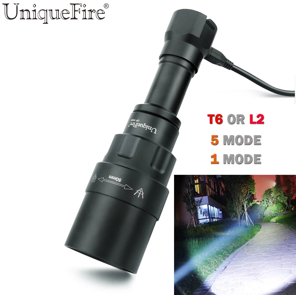 

UniqueFire 1 Mode 5 Mode Led T6 L2 Tactical Flashlight Cree XML T6 XM-L2 Torch Led Waterproof FlashLight For Camping,Hunting