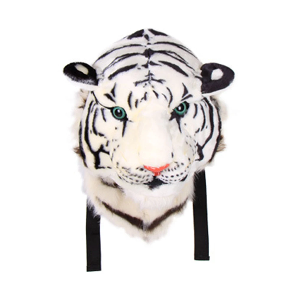 

Fashion direct sale personality tiger head backpack white yellow lion head pack shoulder bag