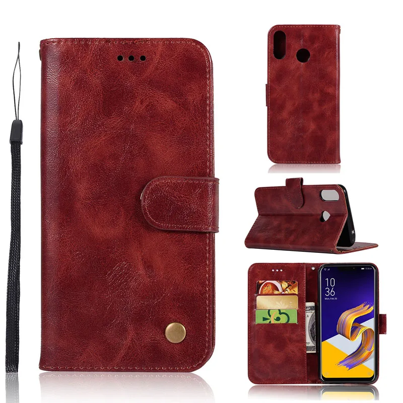 

Retro Flip Case on Asus Zenfone 5 5Z ZS620KL ZE620KL Cover Rivet PU Leather Wallet Phone Case Asus Zenfone5 Z ZS ZE 620KL Coque