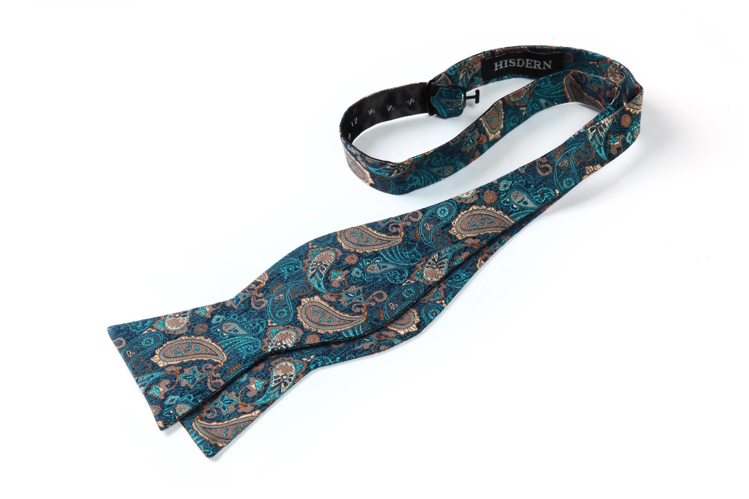  Pocket Square Classic Party Wedding BZP15QS3 Blue Green Paisley Men Silk Self Bow Tie handkerchief 