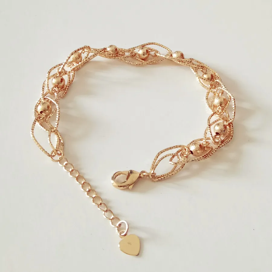 Женский браслет из розового золота 8 мм|women bracelet|link braceletwomen hand |