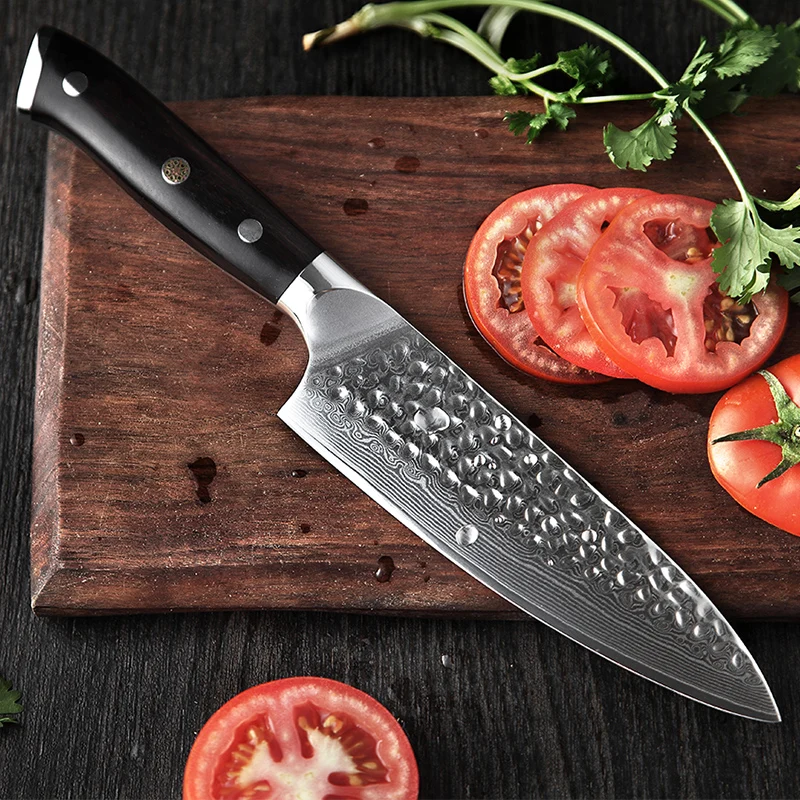 

XINZUO 6.5 inch Chef Knife 67 Layers Damascus Steel Kitchen Knives Ebony Handle New Design High Carbon Steel Cooking Knife Gift