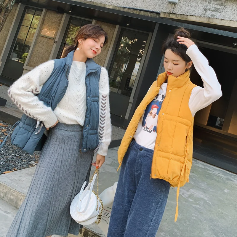 new autumn and winter Casual Solid Cotton Vest coat Women Windproof Sleeveless Waistcoat Warm Jackets vest female