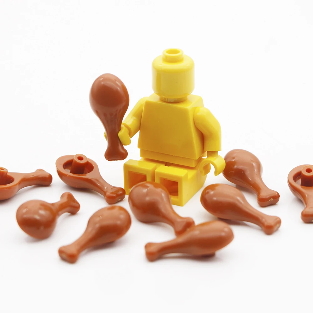 City Accessories Parts Building Blocks Hot Dog Sausage Drumstick Dish Pan Kitchen MOC Bricks Toys Compatible LegoINGlys Friends (5)