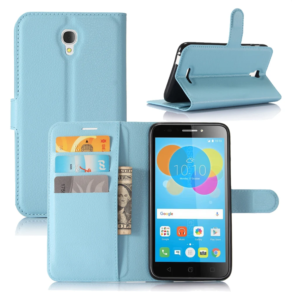 Alcatel Pixi 4 5012 г 5012F Чехол Флип Роскошный кошелек из искусственной кожи ТПУ кремния