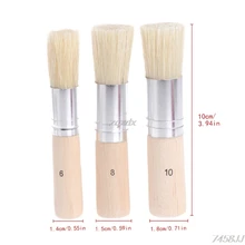 3 шт./компл. деревянная кисть для трафаретов свиной щетины щетки акриловые Акварельная картина маслом и Прямая поставка