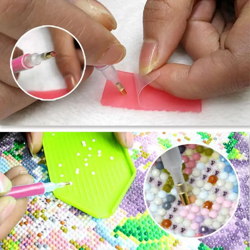 Fezrgea 5D Diamond Painting Accessories DIY Diamond Painting Cross Stitch Embroidery Pen Tools Set Mosaic Glue Pen Kit Tweezers