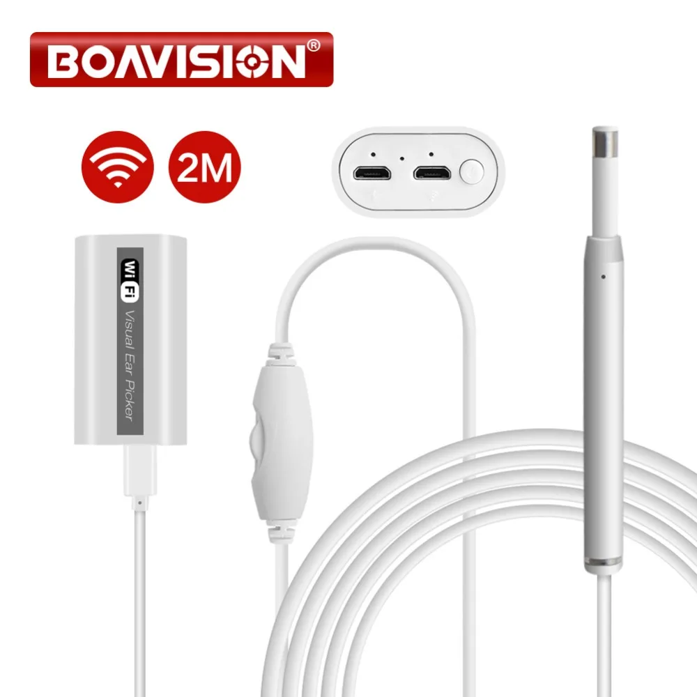 Мини 720P HD Otoscope WiFi эндоскоп камера Многофункциональный ушной очиститель
