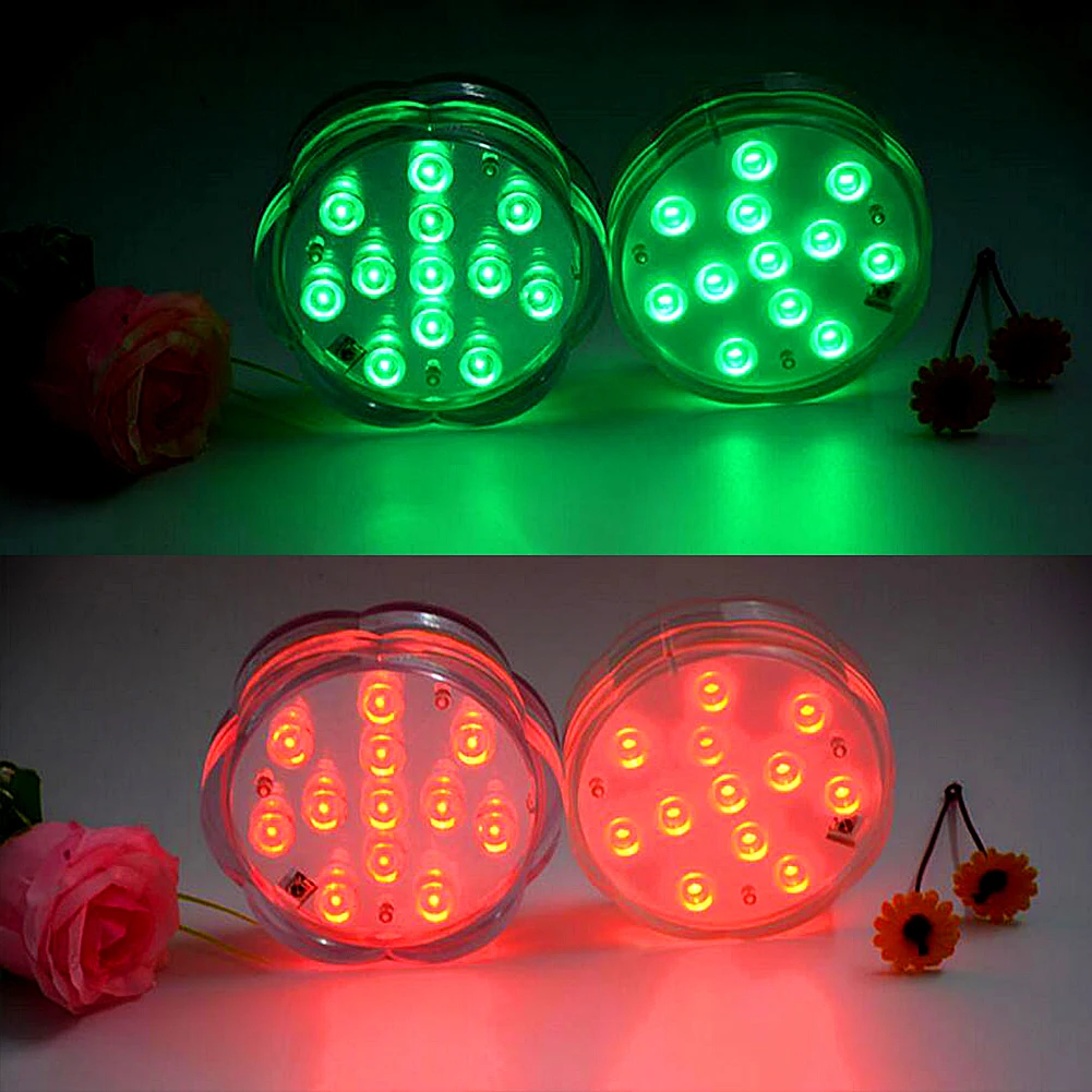 Cronometragem com Botão Luz de Mergulho à Prova Estilo Ameixa Controle Remoto Dwaterproof Água 7 Cores Led Aquário Luz Botão Bateria 12leds 5 mergulho à prova dwaterproof água 7 cores