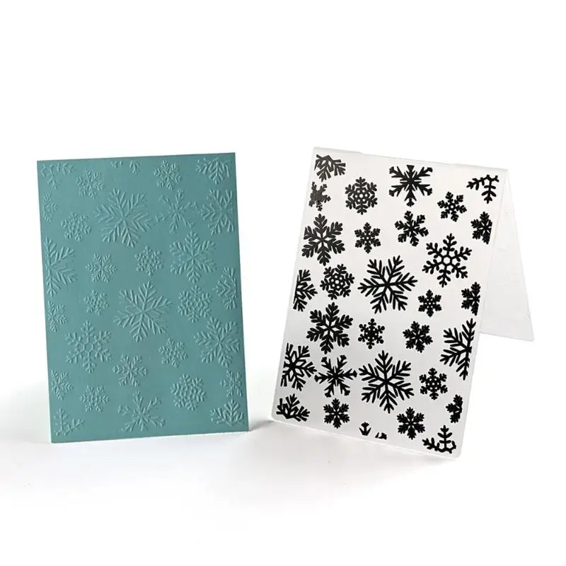 

DIY Xmas Snowflake Plastic Embossing Folder Stencil for Scrapbooking Photo Album Decorative Folder Template Craft