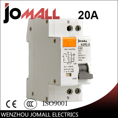 

DPNL 1P+N 20A 230V~ 50HZ/60HZ Residual current Circuit breaker with over current and Leakage protection RCBO