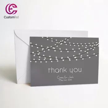 

50pcs/lot Personalized Thank you card or save the date card with free envelop festival lighting 034