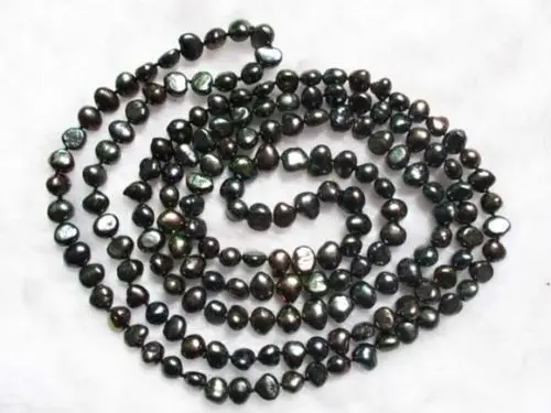 

ddh001908 rope necklace black freshwater pearl baroque beads 60