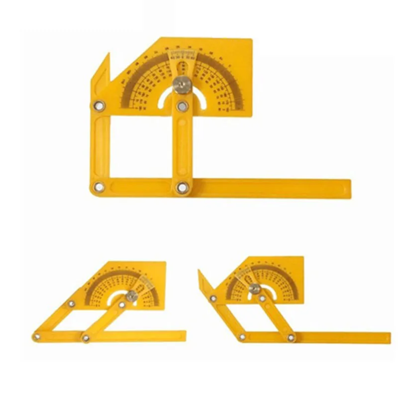 

180 Degree Protractor Angle Finder Rotary Measuring Ruler Tools Foldable for Craftsman Portable Woodworking Ruler Yellow Color