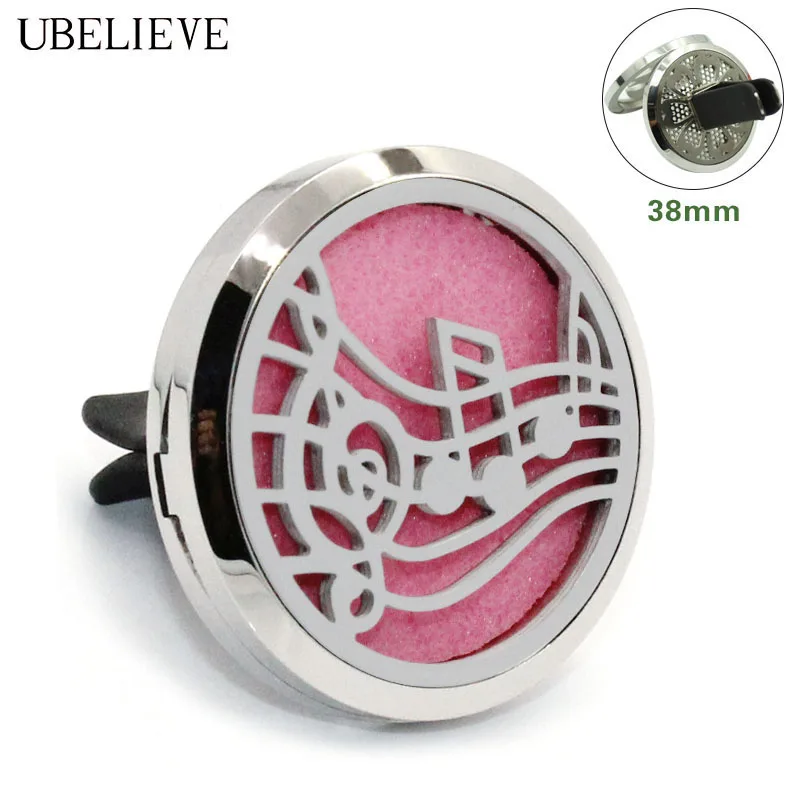 

Hot Music Notes Car Aromatherapy Diffuser Locket 38mm Car Diffuser Essential Oil For Vent Clip Hollow Car Aroma Diffuser Clip