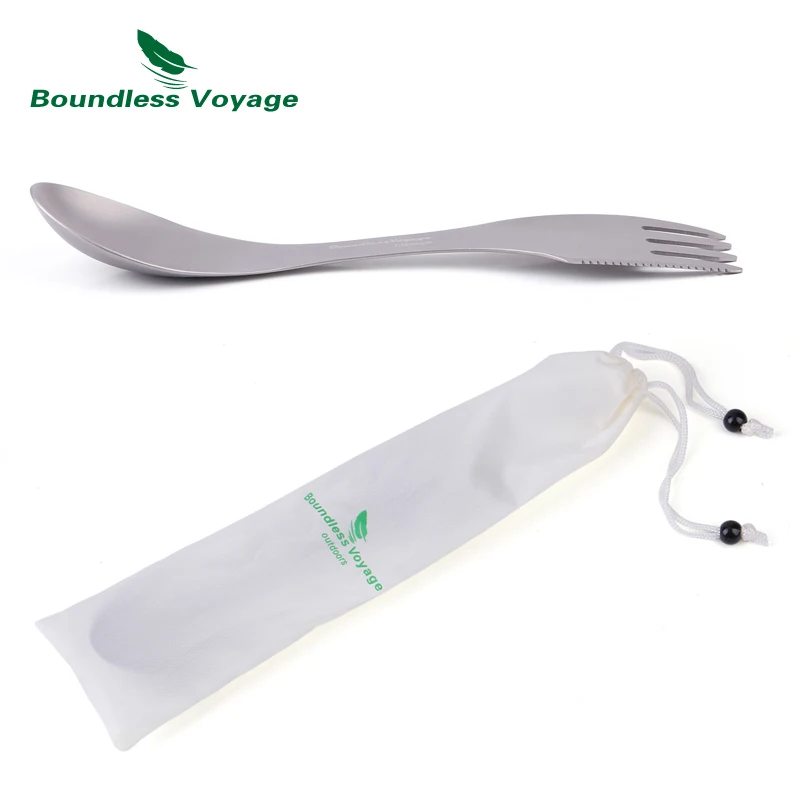 Boundless Voyage Titanium 3 en 1 cuchara tenedor cuchillo que acampa al aire libre viajes multifuncional utensilios ultraligero picnic Spork Ti1515B Boundless Voyage Titanium 3 en 1 cuchara tenedor cuchillo que acampa al aire libre viajes multifuncional utensilios ultraligero picnic Spork Ti1515B
