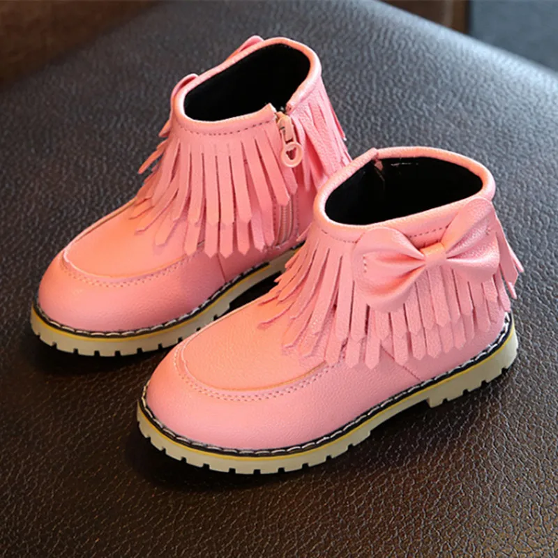 Winter child girls snow boots warm plush soft bottom baby girls shoes